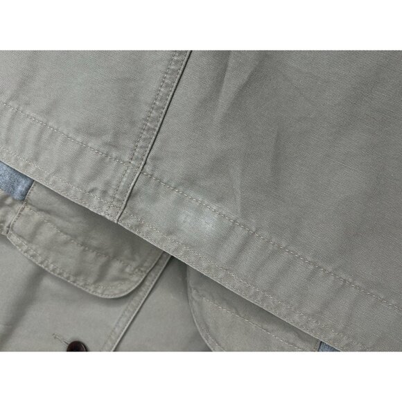 LL Bean Lined Barn Coat Mens XXL REG Beige Chore Corduroy Collar Khaki *Read* - Picture 2 of 16
